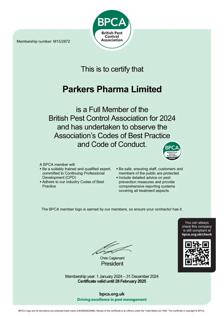 BPCA membership certificate