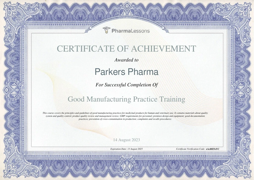 GMP certification